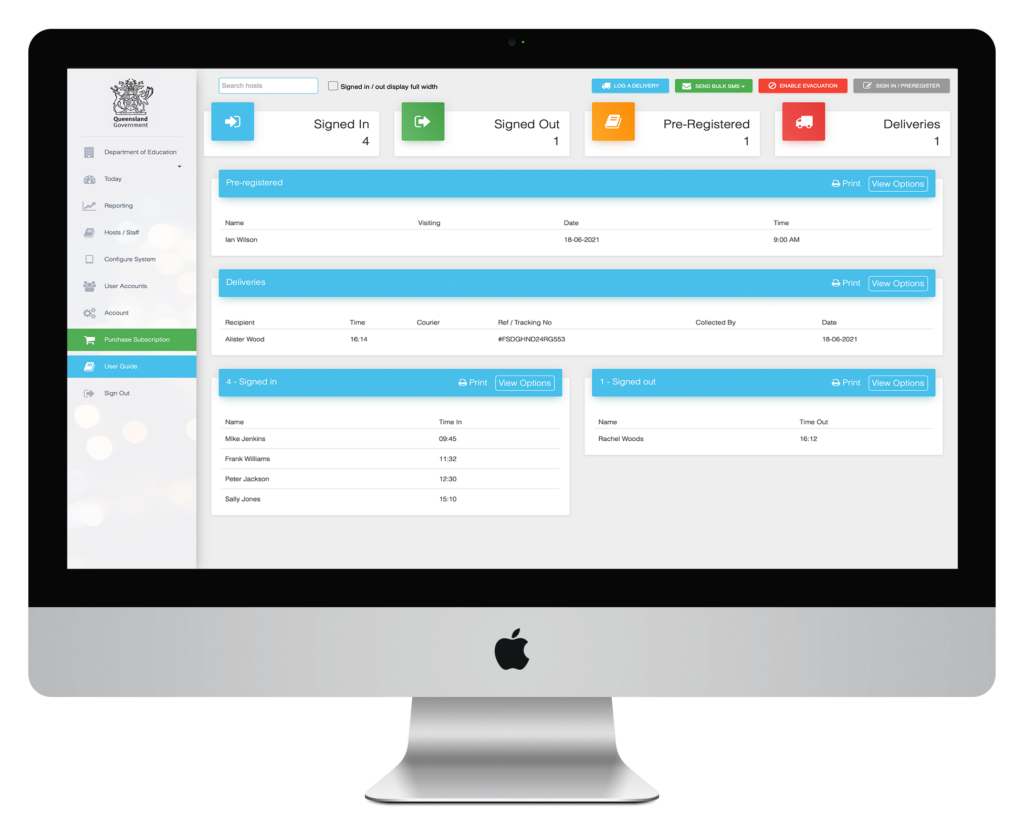 Visitors Management Dashboard