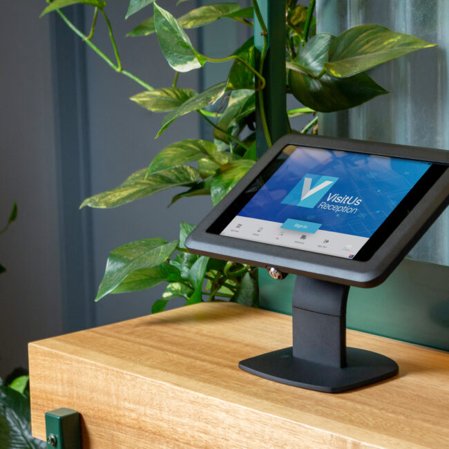 Desk mounted Visitor management systems