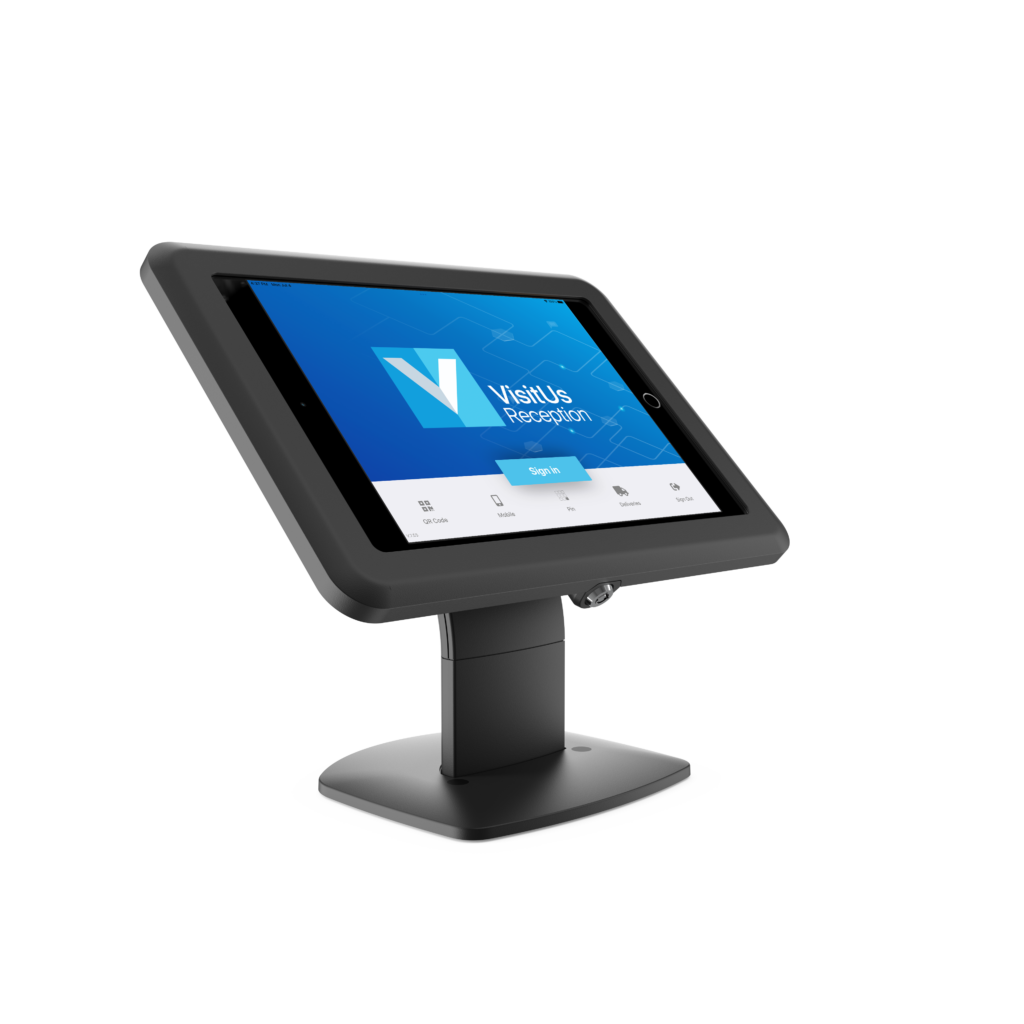 VisitUs iPad in a desk mounted enclosure