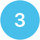 Number 3 in a blue circle